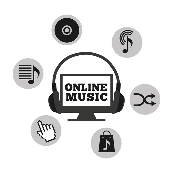 Design de música online — Vetor de Stock