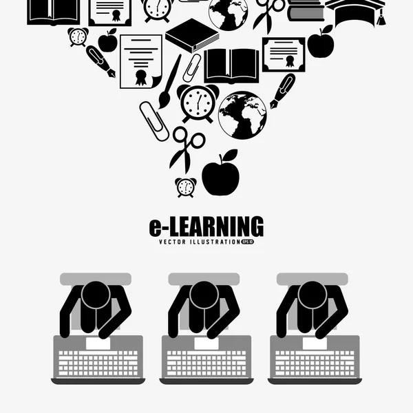 Σχεδιασμός concept E-learning — Διανυσματικό Αρχείο