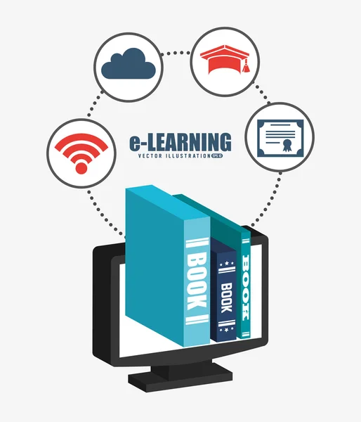 E-learning concept design — Stock Vector
