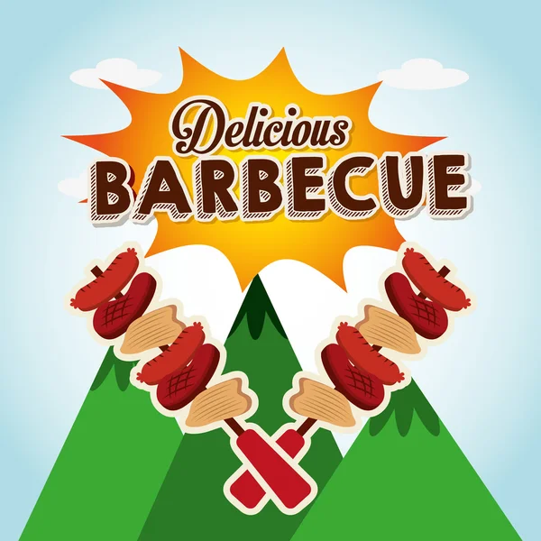 Delicioso diseño de barbacoa — Archivo Imágenes Vectoriales