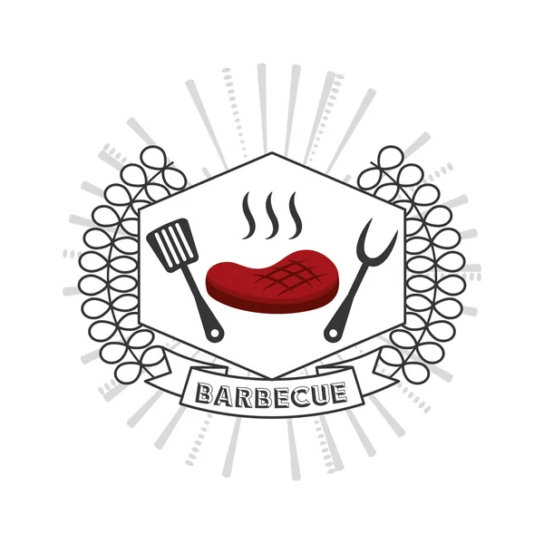 Delicioso diseño de barbacoa — Vector de stock