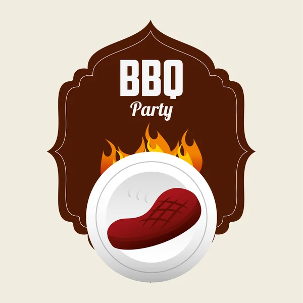 Delicioso diseño de barbacoa — Vector de stock