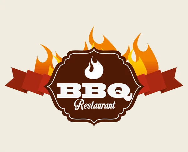 Delicioso diseño de barbacoa — Vector de stock