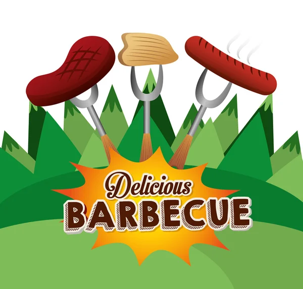 Heerlijke barbecue ontwerp — Stockvector