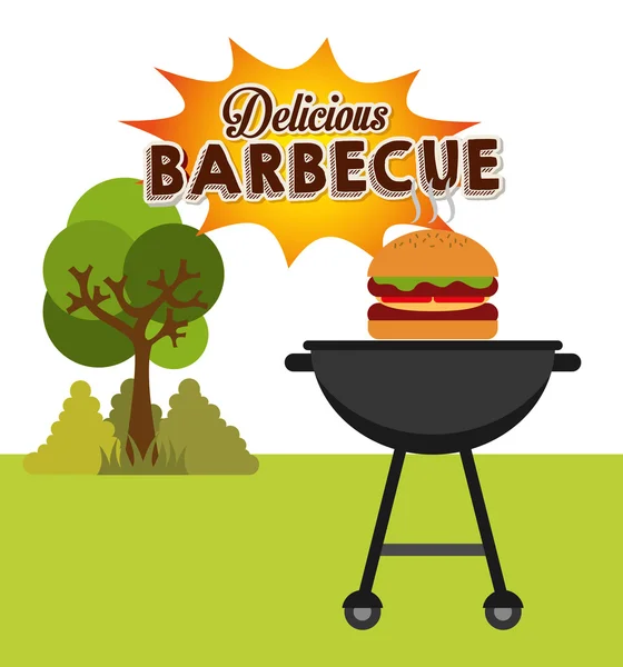 Delicioso diseño de barbacoa — Vector de stock