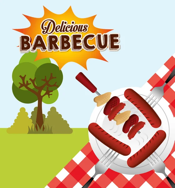 Delizioso design barbecue — Vettoriale Stock