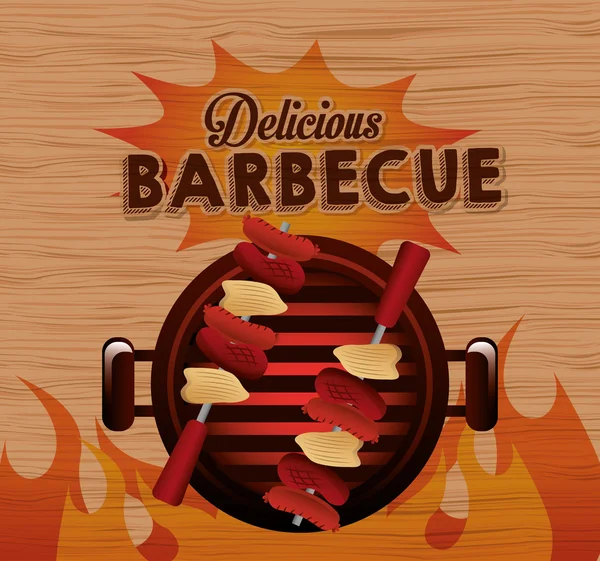 Delicioso diseño de barbacoa — Vector de stock