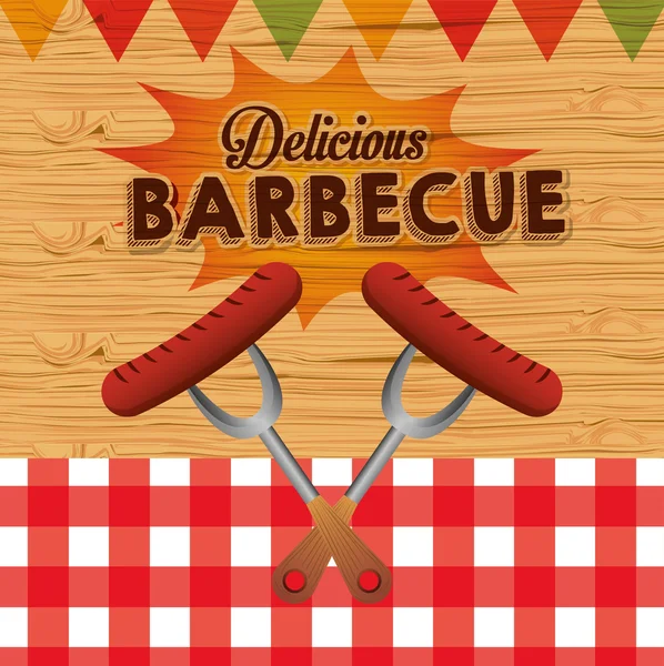 Delicioso diseño de barbacoa — Vector de stock