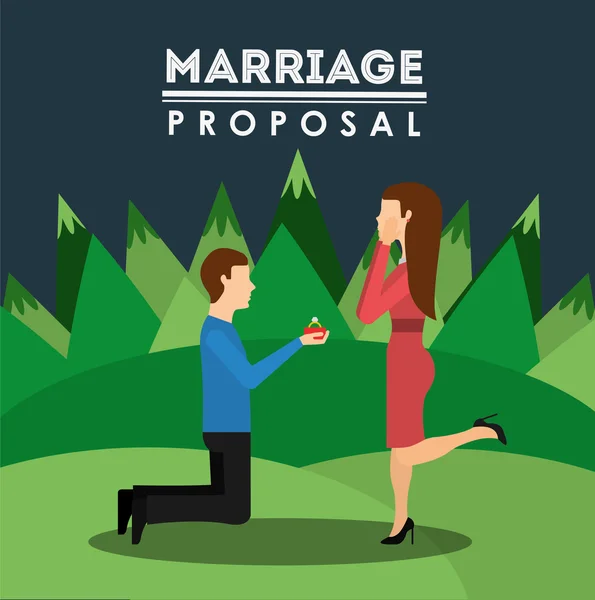 Proposta de casamento design — Vetor de Stock