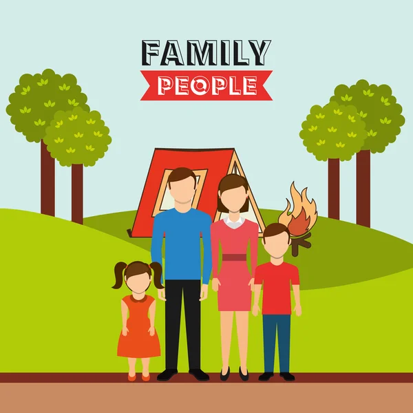 Familie mensen ontwerp — Stockvector