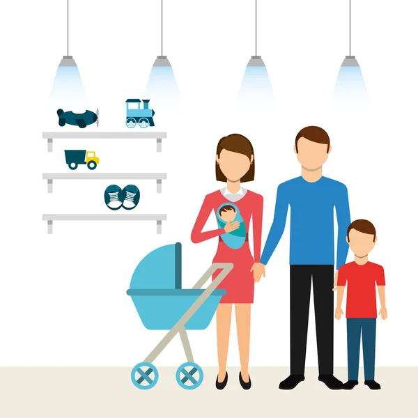 Familieneinkaufsdesign — Stockvektor