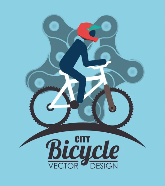 Guidare una bicicletta — Vettoriale Stock