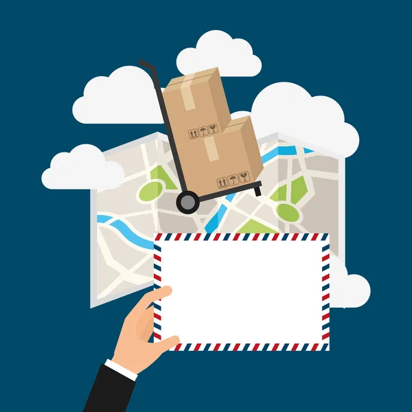 Conception de service courrier postal — Image vectorielle