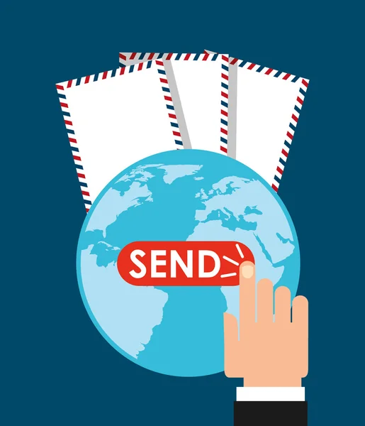 Skicka e-post service design — Stock vektor