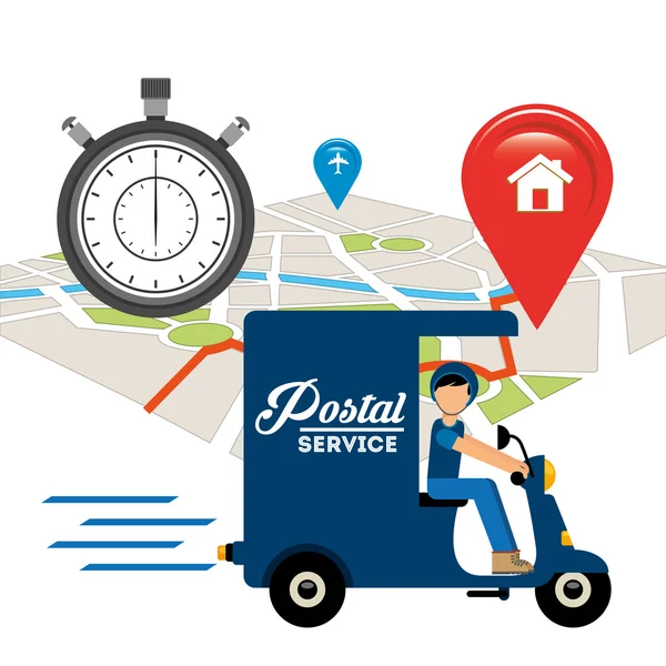 Conception de service courrier postal — Image vectorielle