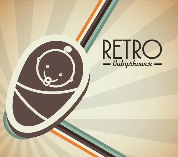 Baby retro frame design — Stock Vector