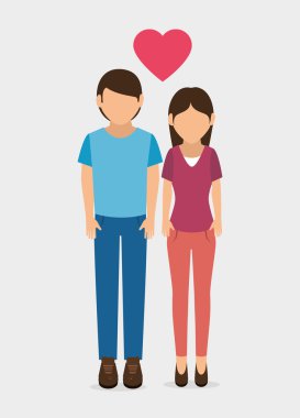 Çift aşk grafik tasarım