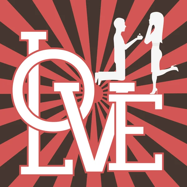 Conception de carte d'amour — Image vectorielle