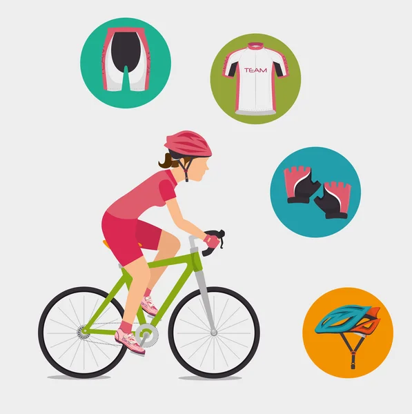 Cykel och cyclism grafisk design — Stock vektor