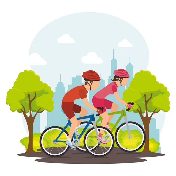 Велосипедний та велосипедний графічний дизайн — стоковий вектор