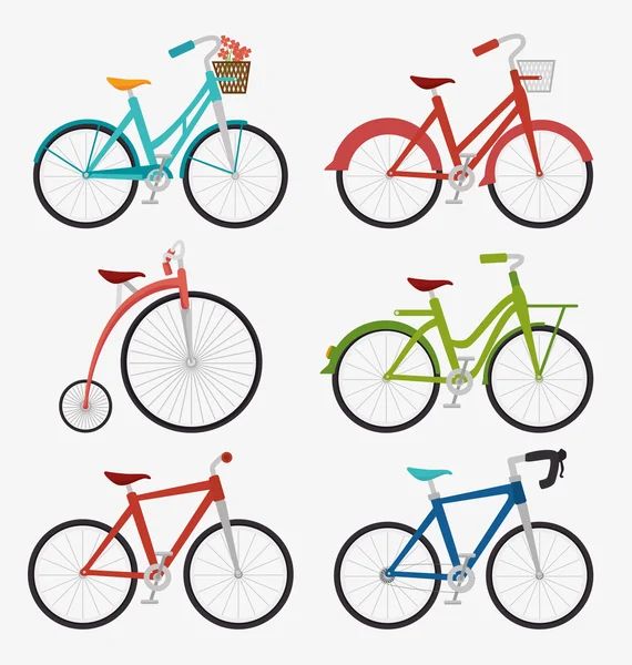 Bicicleta e ciclismo design gráfico — Vetor de Stock