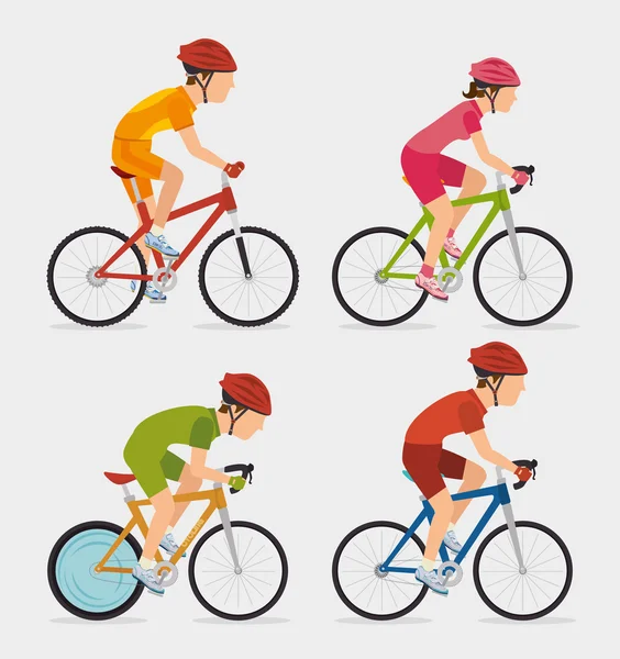 Diseño gráfico de bicicleta y ciclismo — Vector de stock