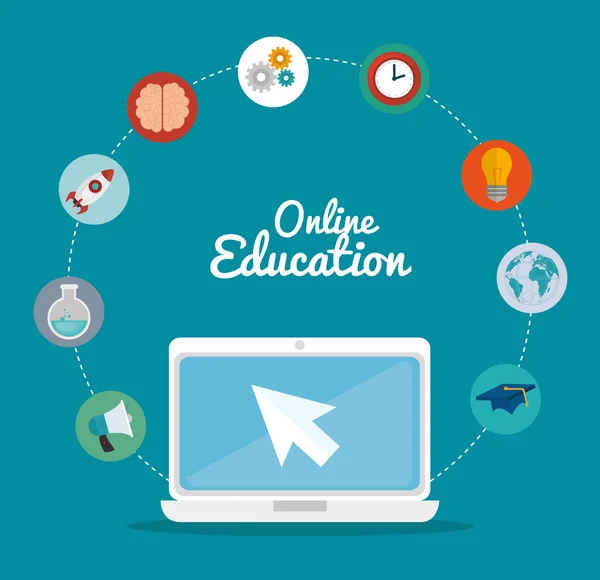 E-learning en technologie onderwijs — Stockvector