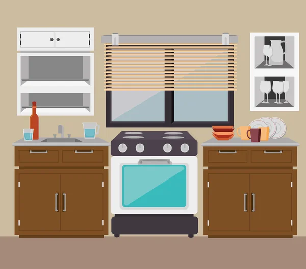 Mutfak gereçleri ve dishware — Stok Vektör