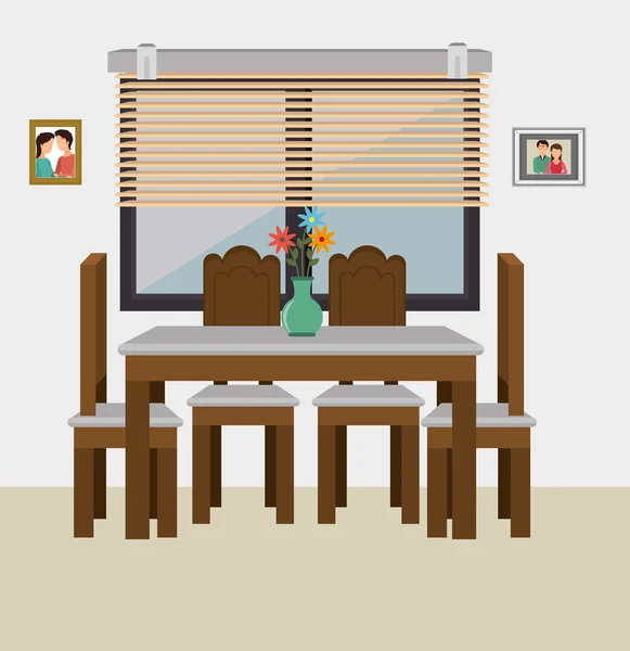 Comedor interior — Vector de stock