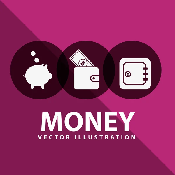 Dinero conjunto iconos diseño — Archivo Imágenes Vectoriales