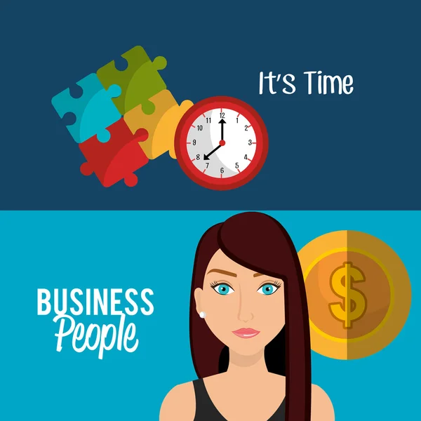 Управление временем и бизнес — стоковый вектор