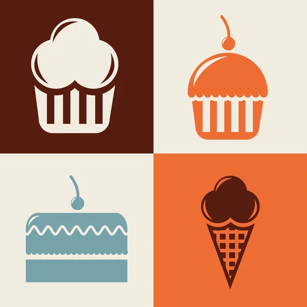 Design de ícones de conjunto de padaria — Vetor de Stock