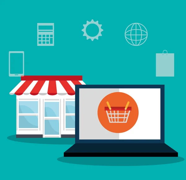 Digitale marketing en e-commerce — Stockvector