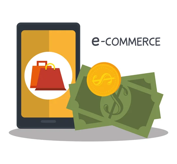 Digitales Marketing und E-Commerce — Stockvektor