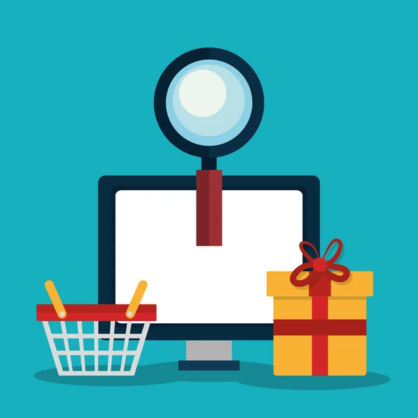 Digitale marketing en e-commerce — Stockvector
