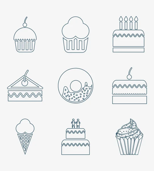 Bakery set icons design — Stock Vector