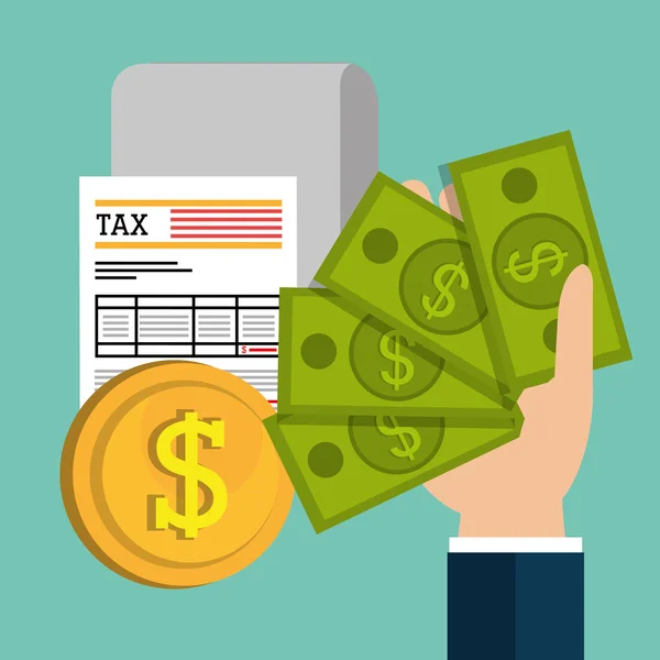 Платить налоги графический — стоковый вектор