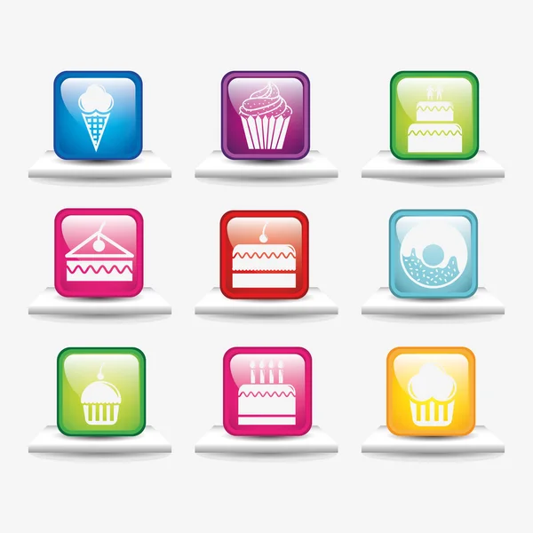 Design de ícones de conjunto de padaria — Vetor de Stock