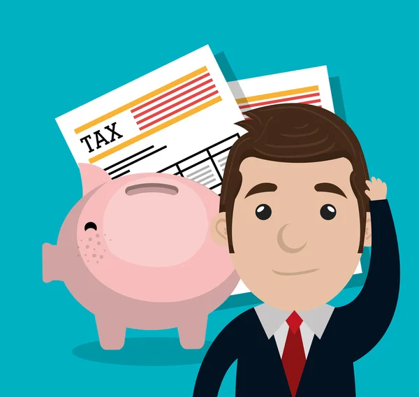 Betalen belastingen afbeelding — Stockvector