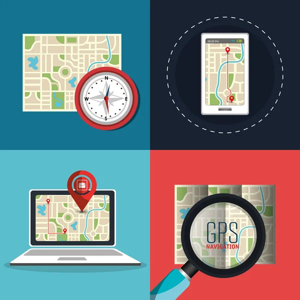 GPS navigasyon teknolojisi — Stok Vektör