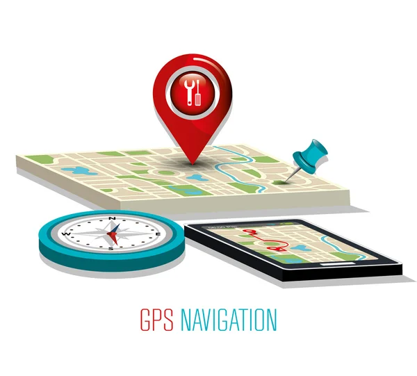 Tecnología de navegación GPS — Vector de stock