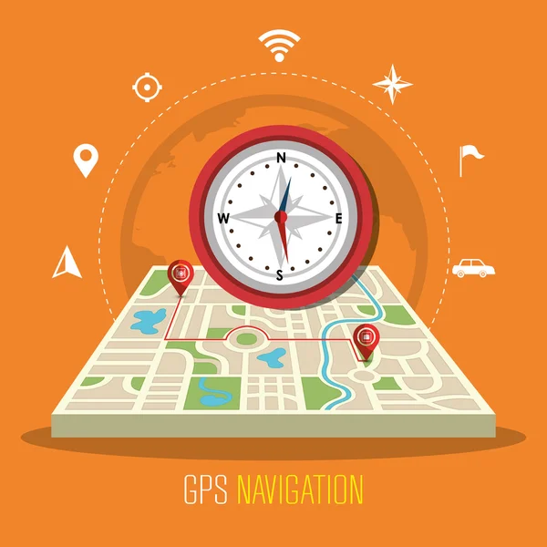 Tecnología de navegación GPS — Vector de stock