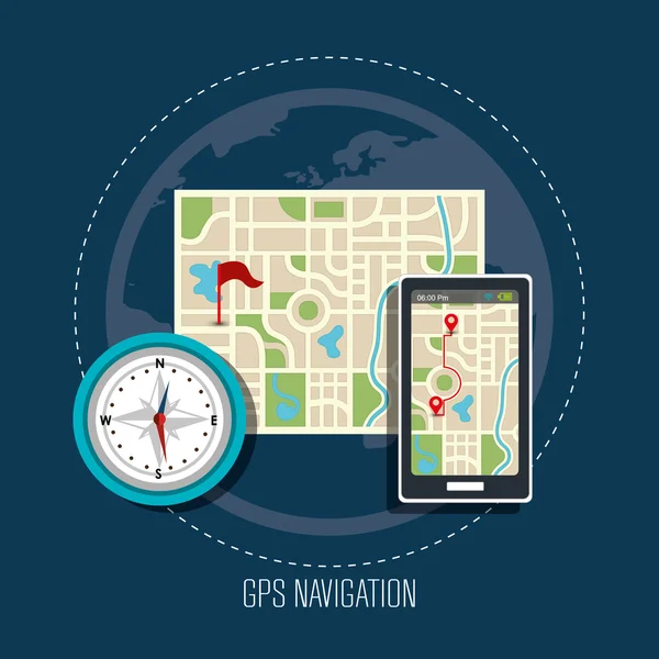 GPS-Navigationstechnologie — Stockvektor