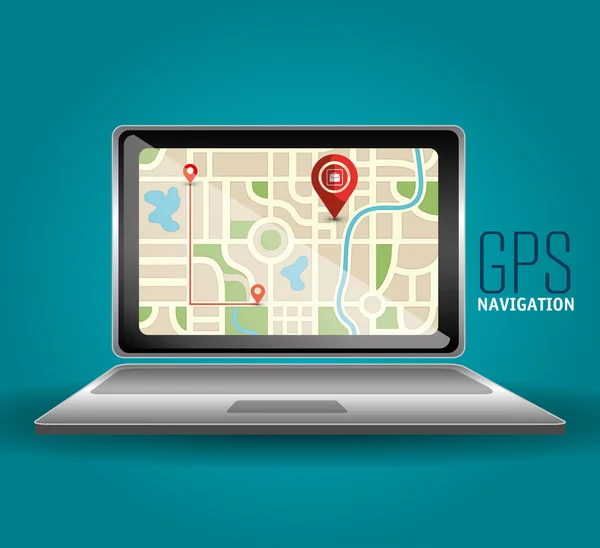 Tecnologia de navegação GPS — Vetor de Stock
