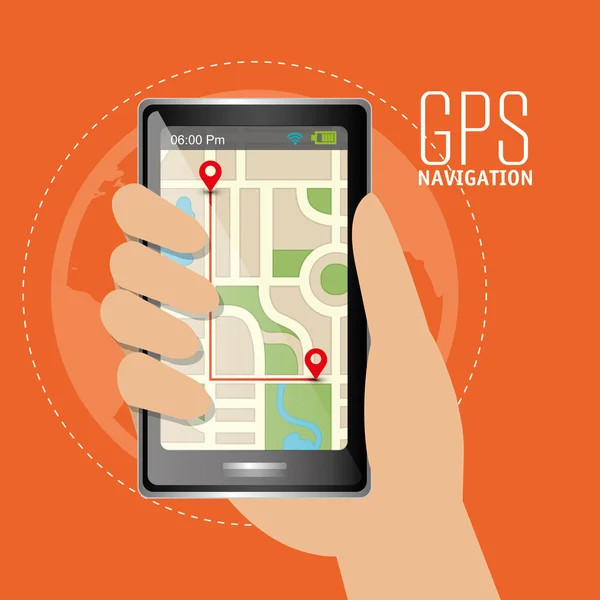 Tecnología de navegación GPS — Vector de stock