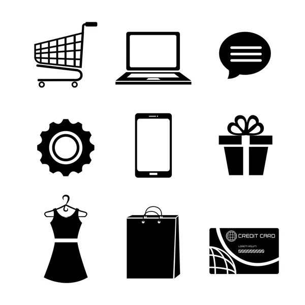 Online-Shopping und digitales Marketing — Stockvektor