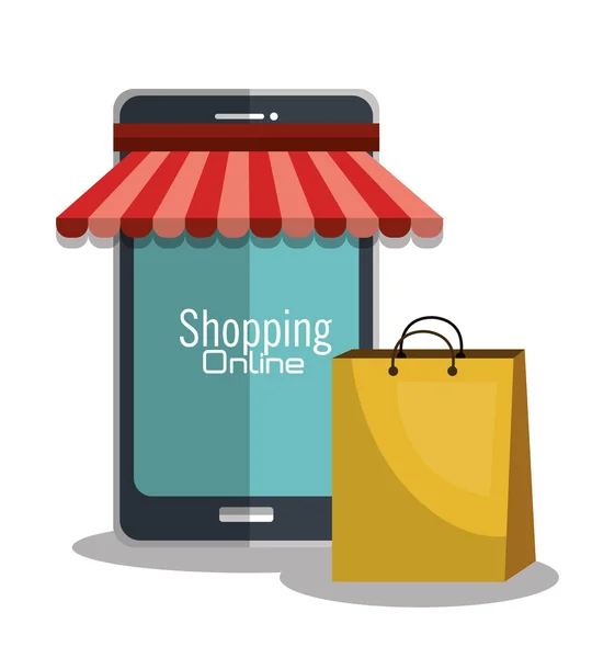 Alışveriş online ve dijital pazarlama — Stok Vektör