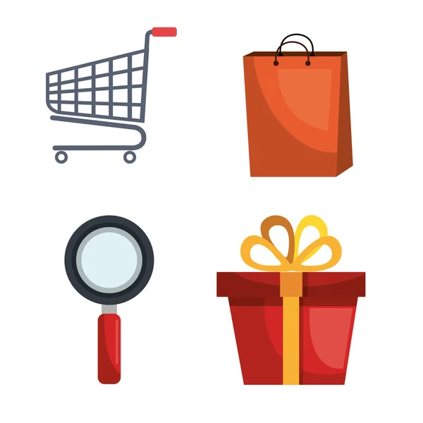 Shopping online and digital marketing — Stock Vector