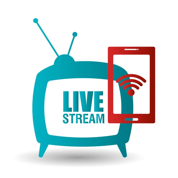 TV in diretta streaming — Vettoriale Stock