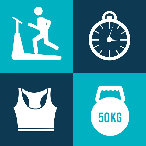 Gimnasio y estilo de vida fitness — Vector de stock